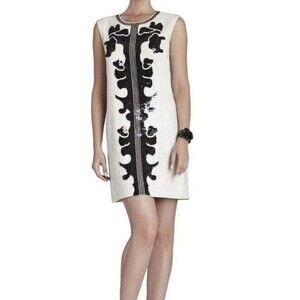 BCBGMAXAZRIA Geri Sequin Motif Shift Dress Size XSmall